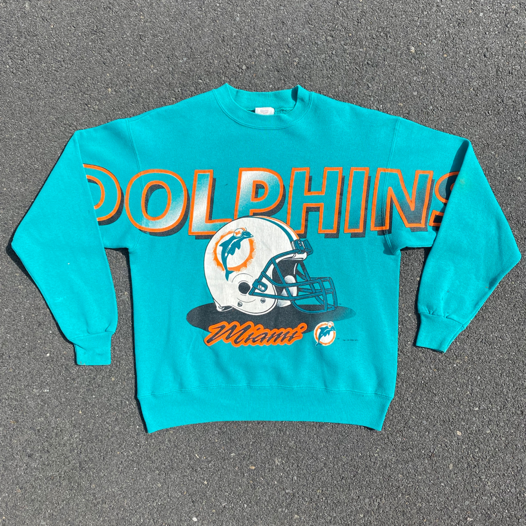 Miami Dolphins Helmet Crewneck - L
